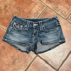 True Religion Women's Blue Denim Shorts
